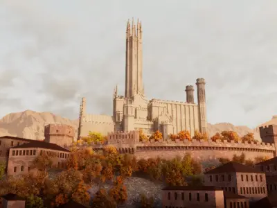 Gothic Castle Fonthill Abbey Ruins 3D model