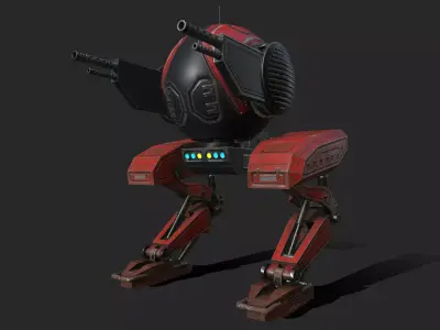 Mech 3D Model For Game Low-poly 3D model