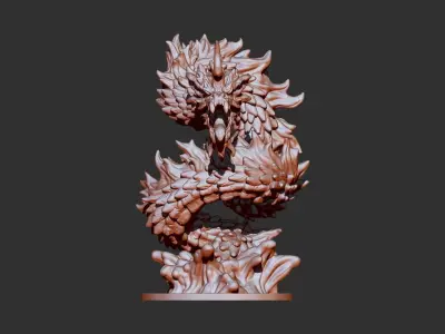 Dragon 3d print model statue 3D model