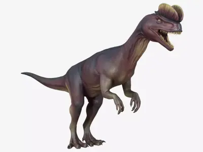 Dilophosaurus dinosaur Low-poly 3D model