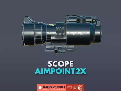 Weapon - Scope - 05 - Aimpoint2X Low-poly 3D model