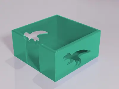 Dinosaur-Themed Hold Note Organizer 3D print model