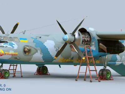 Antonov AN-26 of Ukrainian AF 3D model