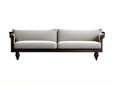 Japandi Style White Sofa Couch 2 Seater Free low-poly 3D model