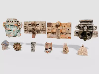 Maya sculptures Pack Low-poly 3D model