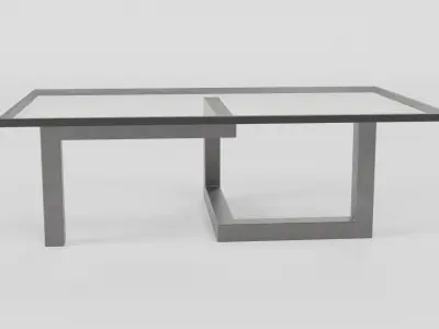 Modern Z Leg Glass Coffee Table Free low-poly 3D model