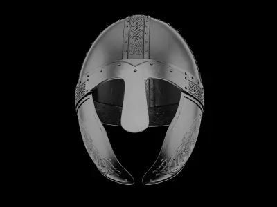 Viking helmet engraved 3D model
