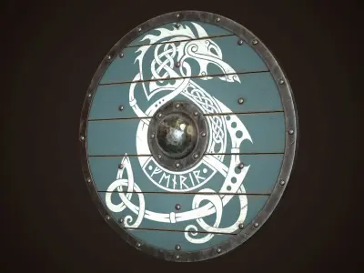 Viking Shield 28 Low-poly 3D model