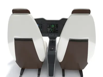 Aircraft Remote Control and Chair 3D model