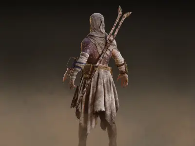 Post Apocalyptic Man Low-poly 3D model