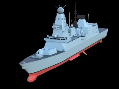  TYPE 45 Destroyer Low-Poly 3D model