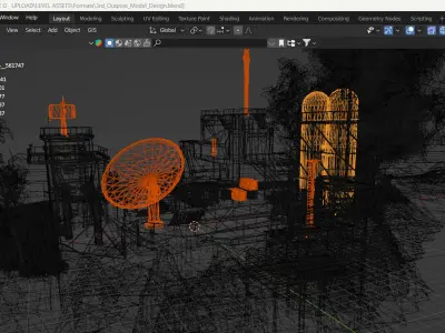 Outpost 3 Low-poly 3D model
