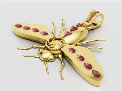 mosquito gold pendant 3D print model