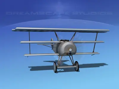 Fokker DR-1 Triplane Bare Metal 3D model