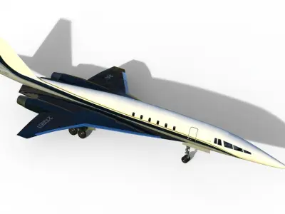 Supersonic Business Jet Tu-444 3D model