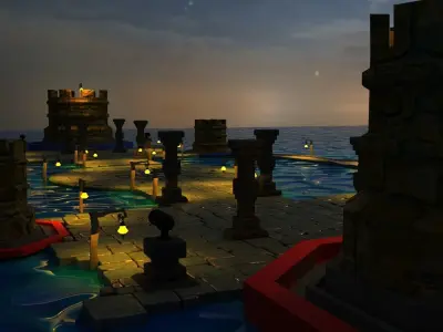 3D Game Environment Low-poly 3D model