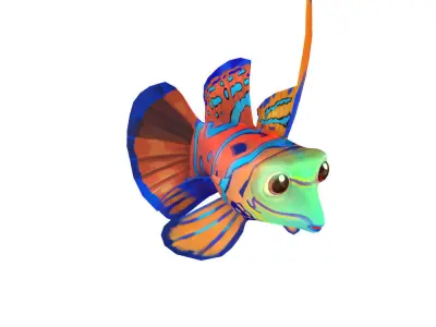 Dragonet Animated Fish  Low-poly 3D model