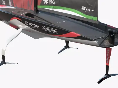 Omega Sponsored Racing Yacht AC75 Red 3D model