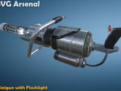 Minigun - HQ Low-poly 3D model