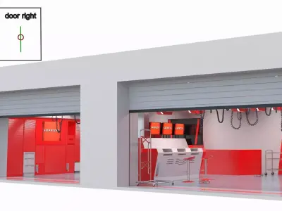 Formula 1 Garage Rigged 3D model