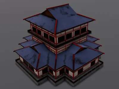Traditional Shrine 3D Model Low-poly 3D model