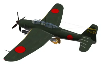 Aichi B7A Ryusei kai Grace 3D model