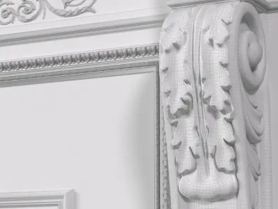 Modern fireplace in classic style Art Deco 3D model