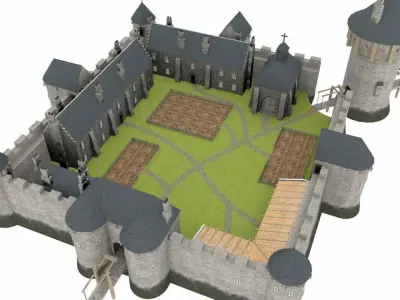 XIIIth century French Castle 3D model
