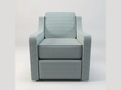 Upholstered Swivel Armchair Free low-poly 3D model