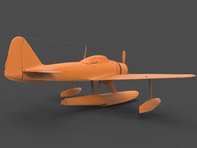 A6M2N orange airplane 3D print model
