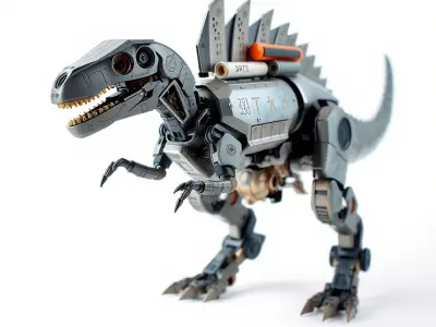 Futuristic Robotic Dinosaur Model Pack Low-poly 3D model
