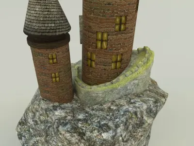 Aquarium rock tower model 3D model
