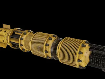 Starship 3D model pipe with metal rods Free 3D model