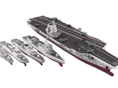 China  003 Fujian aircraft carrier  destroyer frigate package 3D model