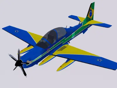 Embraer A-29A EMB 314 Super Tucano EDA 3D model
