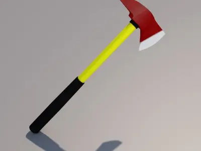 Fire Axe game ready PBR low poly Free low-poly 3D model