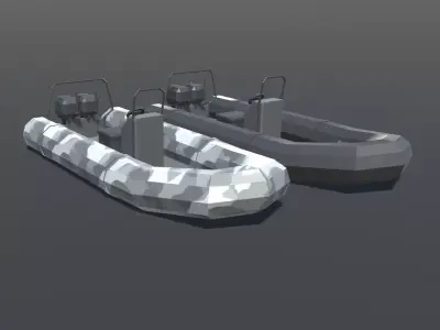 Zodiac Boat Low Poly Low-poly 3D model