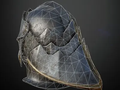 HELMET6 Game Ready metal helmet Low-poly 3D model