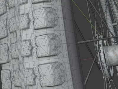 Wheelchair Wheel with Procedural PBR Material Setup 3D model