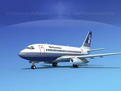 Boeing 737-100 Britannia 3D model