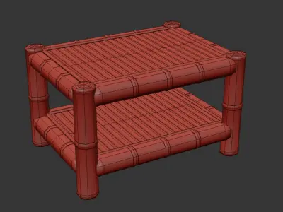 Deano Bamboo Side Table 3D model