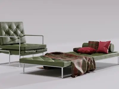 f-ds furniture set 2 chesterfield furniture Free 3D model