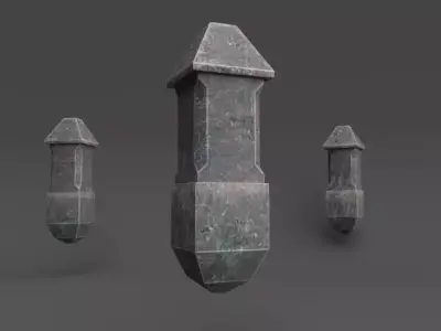 Obelisk three stone pillars Low-poly 3D model