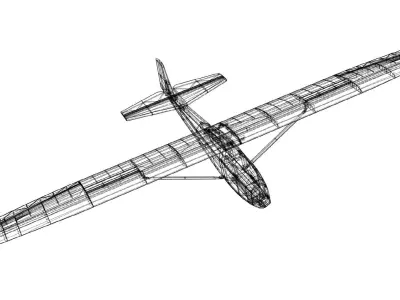 Schneider GRUNAU BABY IIb RC vintage glider wingspan 2000mm 3D print model