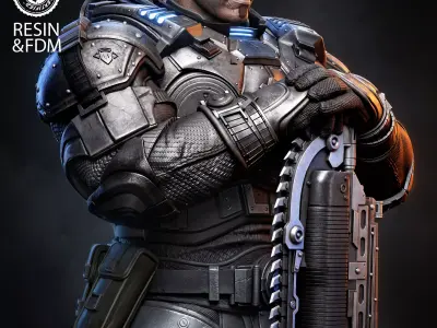 Wicked Video Games Marcus Fenix Portrait Bust 3D print model