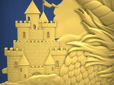 Carved panel painting STL 3D print model