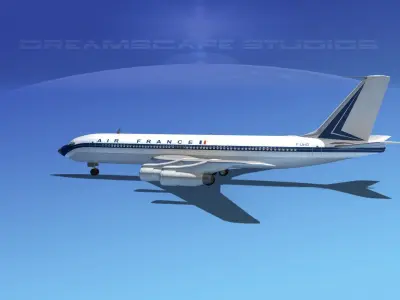 Boeing 707 Air France 1 3D model