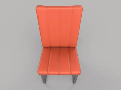 chair orange leather Low-poly 3D model