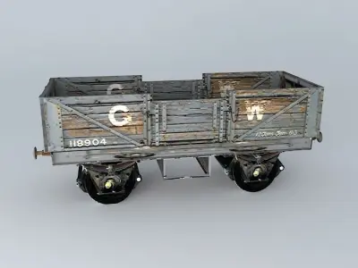 Eco Rail Track Wagon Dummy Old Steam Days Free 3D model