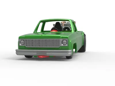 Jet pulling truck 2wd Scale 1 to 25 3D print model